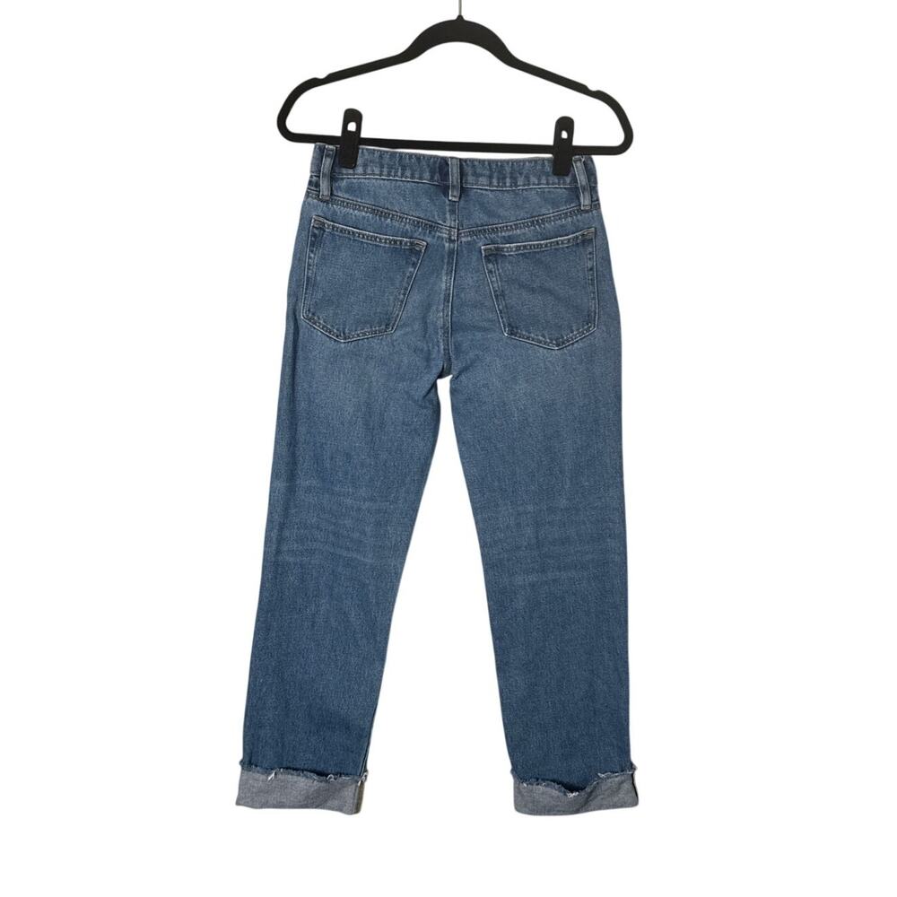 LOFT The Slouchy Boyfriend Cuffed Jeans Classic Blue Medium Wash Size 00/24 - Picture 3 of 11